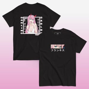 Zero Two Anime T-Shirt Darling in the Franxx Streetwear Tee Unisex Aesthetic Manga Style Japanese Text Otaku Fashion