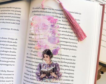 Quiet Reading TimeAcrylic Transparant Handmade Bookmark - Clasic Lady Unique Reading Accessory