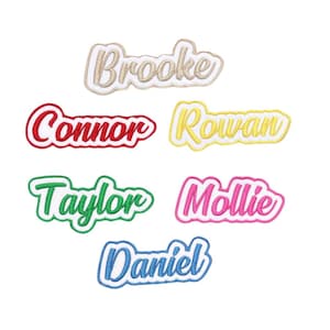 Custom Embroidered Name Patch – Personalized Text Patches | Colorful Name Patch Iron-On or Sew-On | For Clothes, Uniforms, Bags