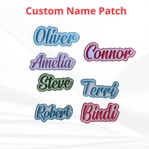 Custom Embroidered Name Patch, Personalized Iron On Name Tag Patch, Sew On Patch for Backpack Jacket Hat, Kids School Uniform Patch