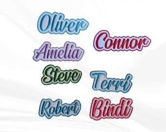 Custom Embroidered Name Patch, Personalized Iron On Name Tag Patch, Sew On Patch for Backpack Jacket Hat, Kids School Uniform Patch