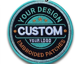 Custom Logo Patch, Embroidered Business Patch, Iron On or Sew On/Velcro Logo Patch for Uniform Hat Jacket Backpack, Custom Brand Patch
