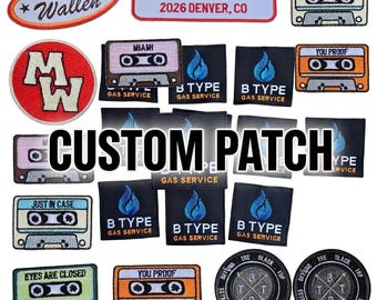 Custom Iron On/Velcro Patch, Personalized Embroidered Patch for Jacket Hat Backpack, Custom Name or Logo Patch, Sew On Patch for Clothing