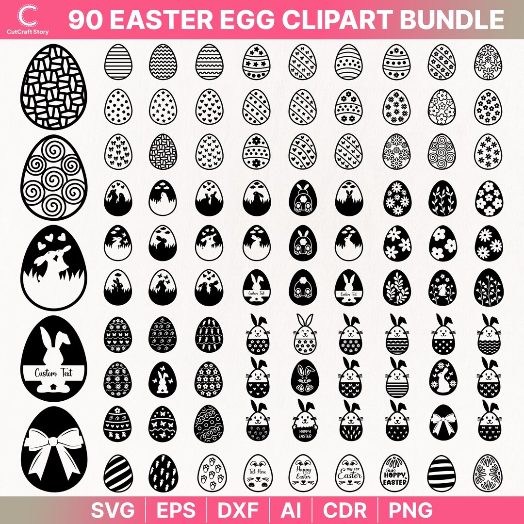 Easter Egg SVG Bundle – 90 Spring Cut Files (digital Download) - Etsy