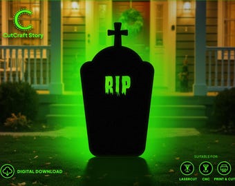Halloween Tombstone Yard Art Template | Graveyard Silhouette (PDF Download)