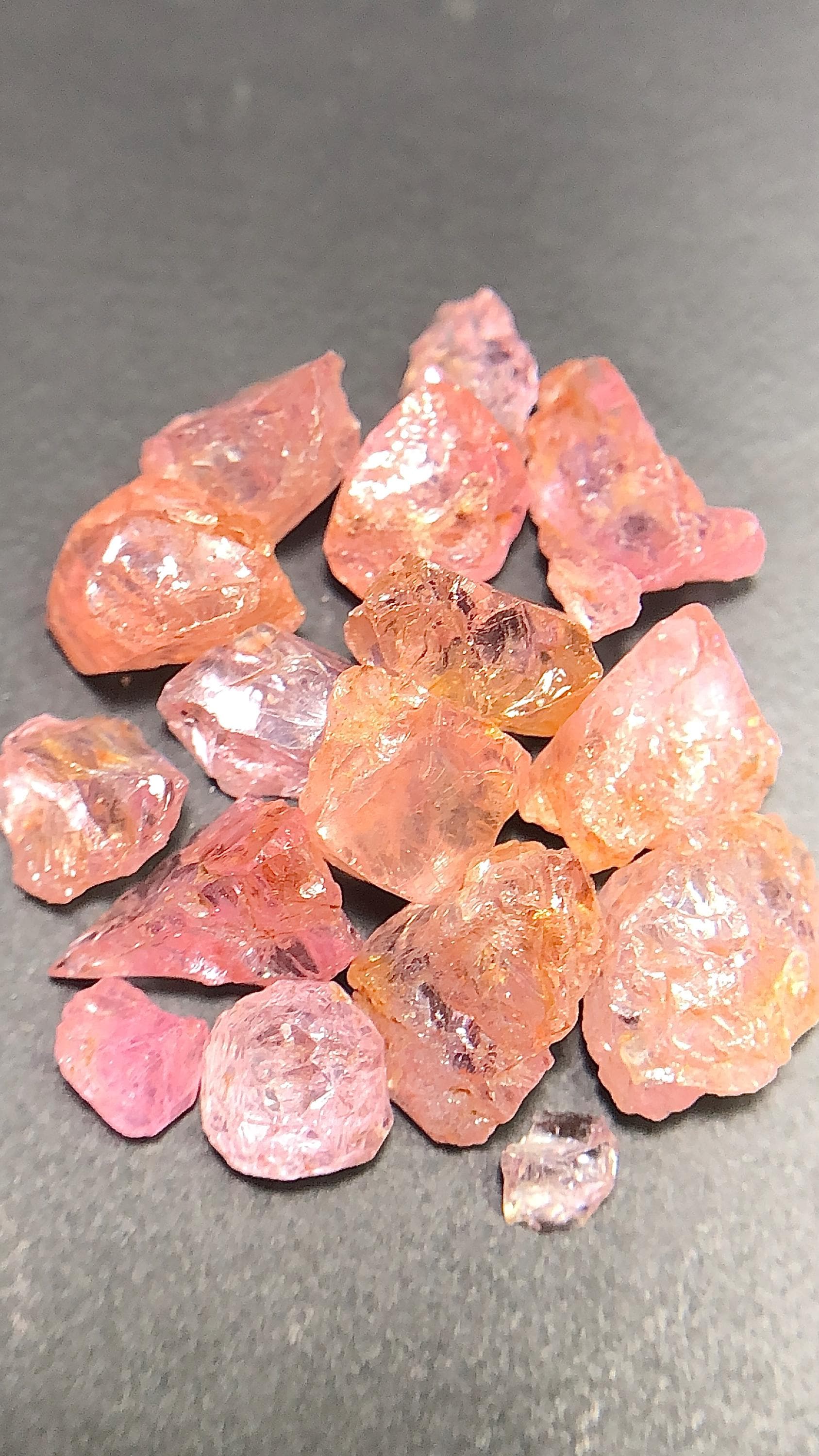 Pink Orange Spinel Raw Lot | Natural Rough Gemstones, 27.80 Carats