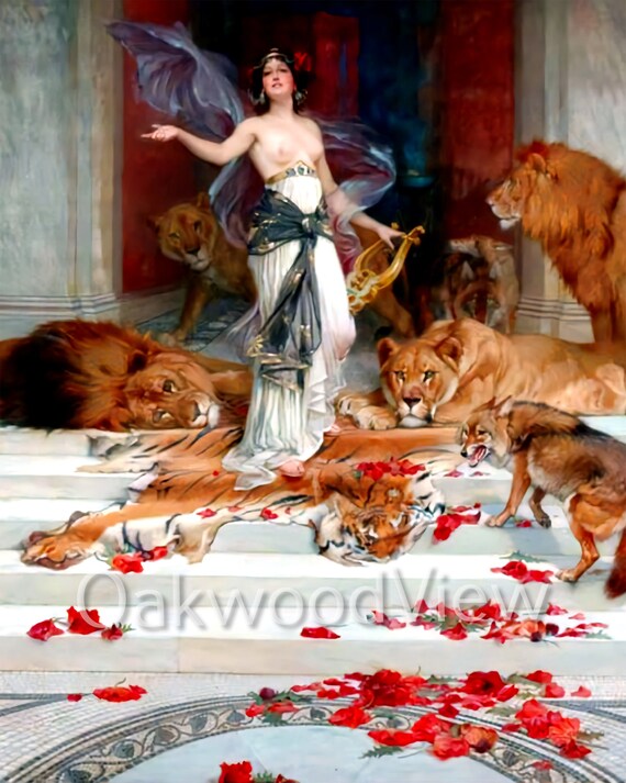 Circe con leones y lobos Mitología griega Grandes tamaños - Etsy España