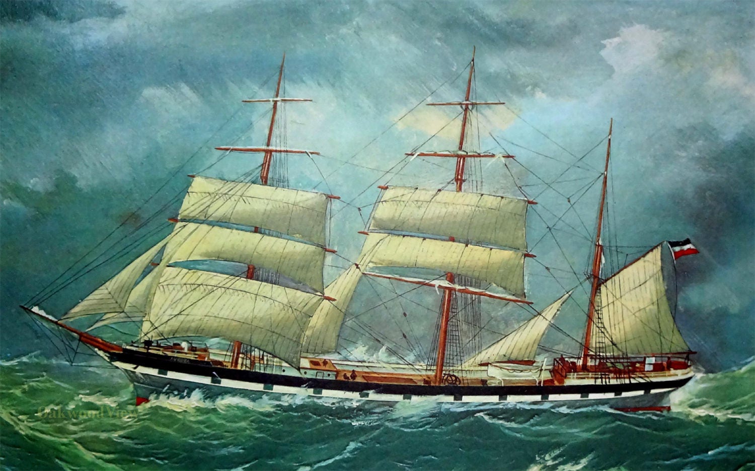 Folon Museum Ship Ocean Paris Advert Large Canvas Art Print