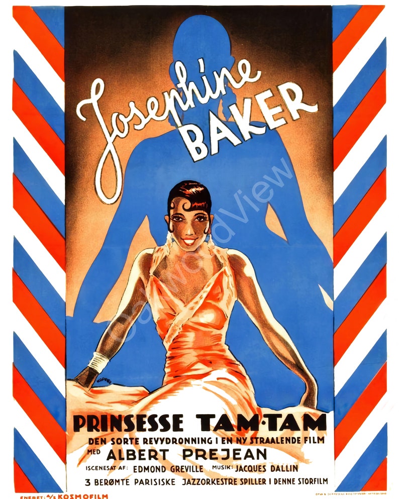 Film Sur La Vie De Josephine Baker JOSEPHINE BAKER Princess Tam-Tam 1935 Movie Poster Instant | Etsy