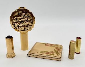Vintage Makeup Lot Coty Art Deco 1940's Elgin American Parisienne Vanity Compact