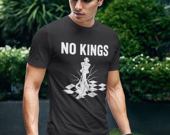 No Kings Protest Shirt, Anti Tyranny Chessboard Tee