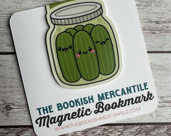 Pickle Magnetic Bookmark Gift for Readers, Cute Book Accessory, Book Lover Stocking Stuffer, Small Gift Idea