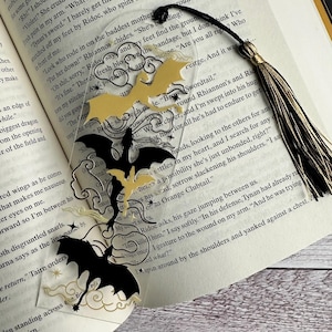 Marcapáginas de dragón, marcador acrílico, regalo literario para amantes de los libros, romance, fantasía, mercancía