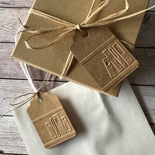 Embossed Book Club Gift Tags Book Party Favor Gift For Book Lovers