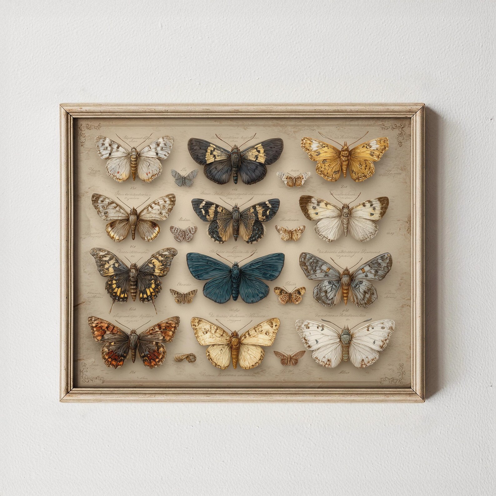 Vintage Butterfly Collection Wall Art - Printable Scientific