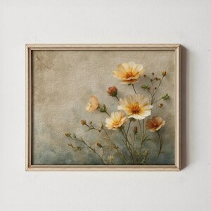 Vintage Wildflower Botanical Art - Rustic Antique Floral Illustration Print, Cottagecore Wall Decor, Earthy Home Printable Painting 218