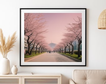 Wydruk fotografii japońskiej wiśni sakura (pobranie cyfrowe)