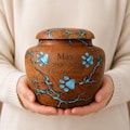 Handmade Burn Wood Dog & Cat Cremation Urn | 4 Sizes Available | Wooden Ashes with Resin Paw Prints | Personalized Pet Urn | Pet Loss Gift product logo