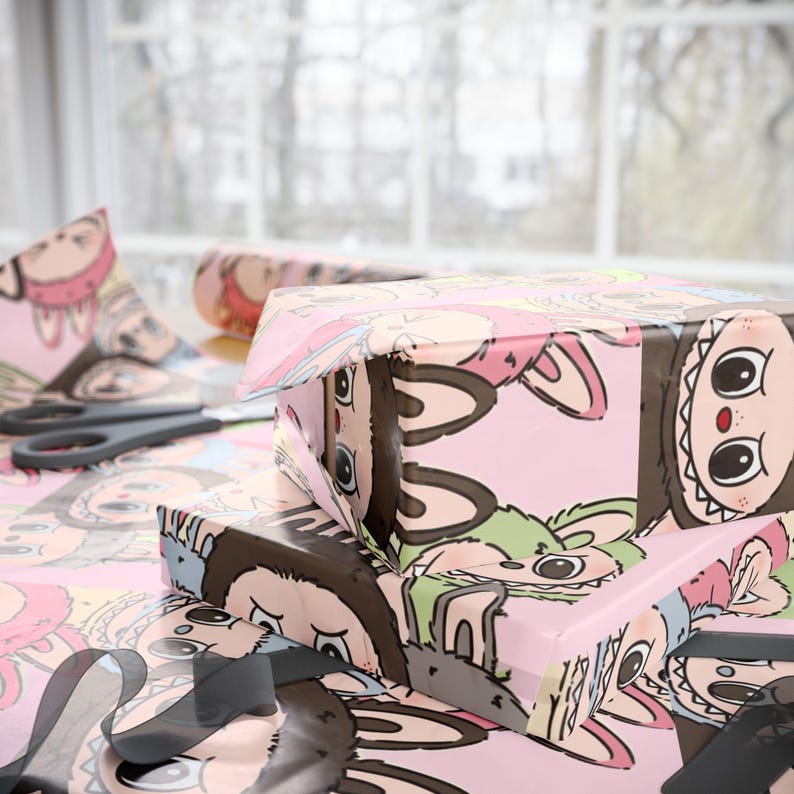 Labubu Wrapping Labubu Wrapping Paper for Every Occasion, Gift Wrap, Birthday, Holiday ...