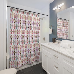 Labubu Shower Curtain: Colorful Animal Design, Playful Bathroom Decor