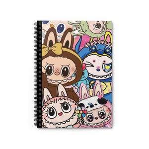 Labubu Character Spiral Notebook: Kawaii Art Diary, Student Stationery