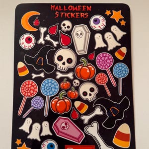 Halloween Aufkleber Bogen / 35+ Aufkleber / Halloween Themen / Aufkleber / Halloween Aufkleber / Mehrere Größen Aufkleber
