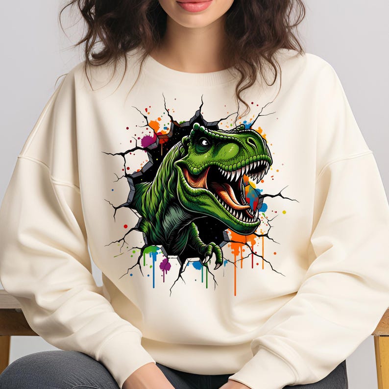 Dinosaur PNG T-Shirt Designs T-rex PNG Sublimation Designs Digital Download