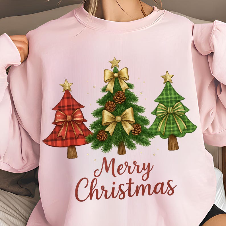Merry Christmas PNG TShirt Design Christmas Tree PNG Christmas Shirt PNG Christmas Png Christmas Bow Png Sublimation Design Digital Download