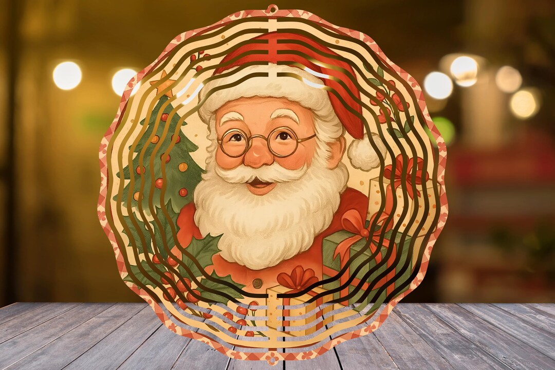 Christmas Santa Wind Spinner PNG Sublimation Spinner 10inch & 8inch ...