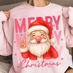 Preppy Christmas PNG T-Shirt Design Santa PNG Merry Christmas PNG Christmas Png Designs Christmas Shirt Sublimation Designs Digital Download