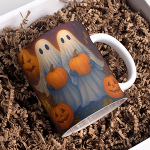 Halloween Mug Wrap PNG 11oz & 15oz Coffee Mug PNG Ghost Mug Wrap Fall Mug Png Autumn Mug Wrap Spooky Mug Sublimation Design Digital Download