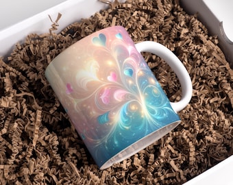 Valentinstag Mug Wrap 11oz 15oz Kaffeetasse PNG 3D Herz Mug Wrap Sublimationsdesigns Digitaler Download