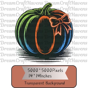Neon Pumpkin Bow PNG T-Shirt Design Trendy Fall PNG Fall Design PNG Preppy Fall Png Pumpkin Png Sublimation Design Digital Download