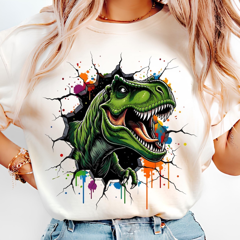 Dinosaur PNG T-Shirt Designs T-rex PNG Sublimation Designs Digital Download