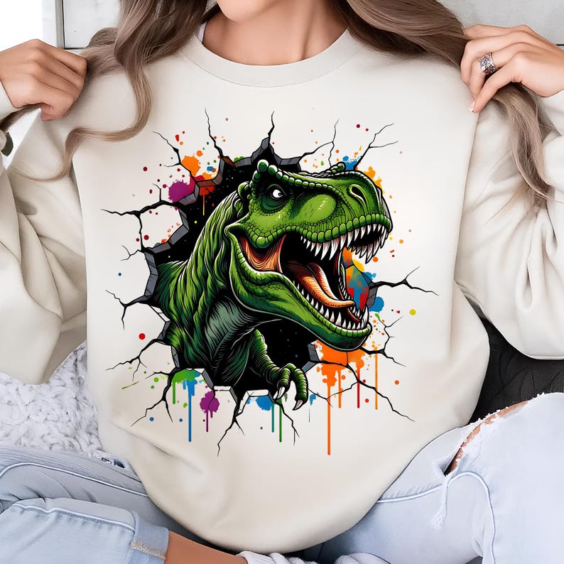 Dinosaur PNG T-Shirt Designs T-rex PNG Sublimation Designs Digital Download