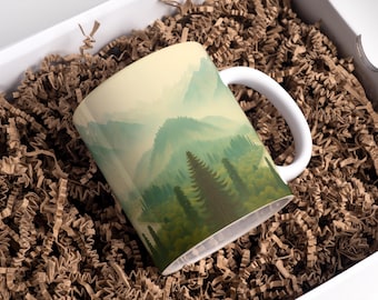 Mountain mokomslag, 11 oz en 15 oz koffiemok png, 3D-mokomslag, natuurmokomslag, avontuurlijke mokomslag, sublimatieontwerpen, digitale download