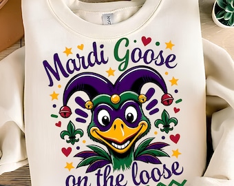 Mardi Gras PNG T-Shirt Design Mardi Goose PNG Mardi Gras Shirt Sublimation Designs Digital Download