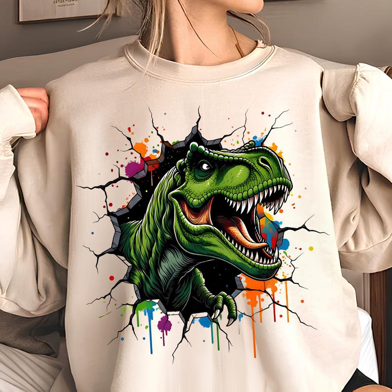 Dinosaur PNG T-Shirt Designs T-rex PNG Sublimation Designs Digital Download