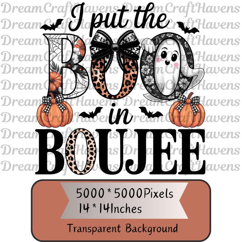 I Put The Boo in Boujee PNG T-Shirt Design Boo PNG Trendy Ghost PNG Trendy Halloween Png Spooky Season Png Sublimation Digital Download