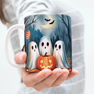 Halloween Mug Wrap PNG 11 oz & 15oz Coffee Mug PNG Pumpkin Mug Wrap Bats Ghost Mug Wrap Spooky Mug Wrap Sublimation Designs Digital Download