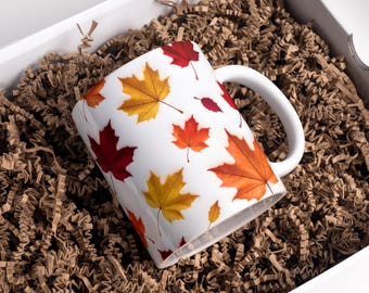 Autumn Mug Wrap 11oz & 15oz Coffee Mug PNG Fall Mug Wrap Sublimation Designs Digital Download