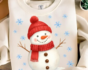 Snowman PNG T-Shirt Design Snowflake PNG Snowman Clipart Winter PNG Christmas Png Trending Png Sublimation Designs Digital Download