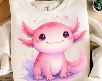 Disegno della maglietta Axolotl PNG Axolotl Shirt PNG Axolotl rosa PNG Axolotl Download Png animale Tendenze Png Disegni a sublimazione Download digitale