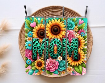 Muttertag Tumbler Wrap 20 oz Skinny Tumbler Wrap Mom Tumbler Wrap 3D Floral Mama Tumbler Wrap Sublimation Designs Digital Download