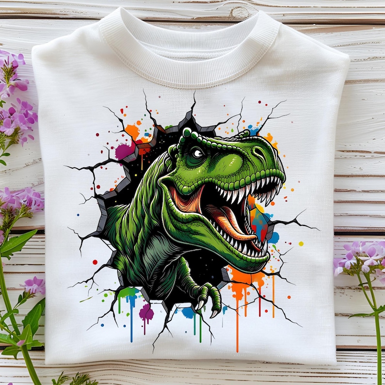 Dinosaur PNG T-Shirt Designs T-rex PNG Sublimation Designs Digital Download