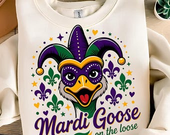 Funny Mardi Gras PNG,T-Shirt Design,Mardi Goose PNG,Mardi Gras Shirt,Sublimation Designs,Digital Download