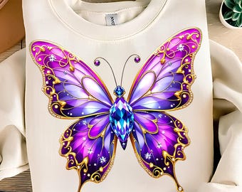 Butterfly PNG T-Shirt Design Purple Butterfly PNG Pink Butterfly PNG Butterfly Shirt Butterfly Wings Sublimation Design Digital Download