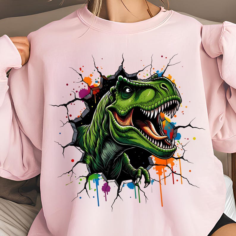 Dinosaur PNG T-Shirt Designs T-rex PNG Sublimation Designs Digital Download