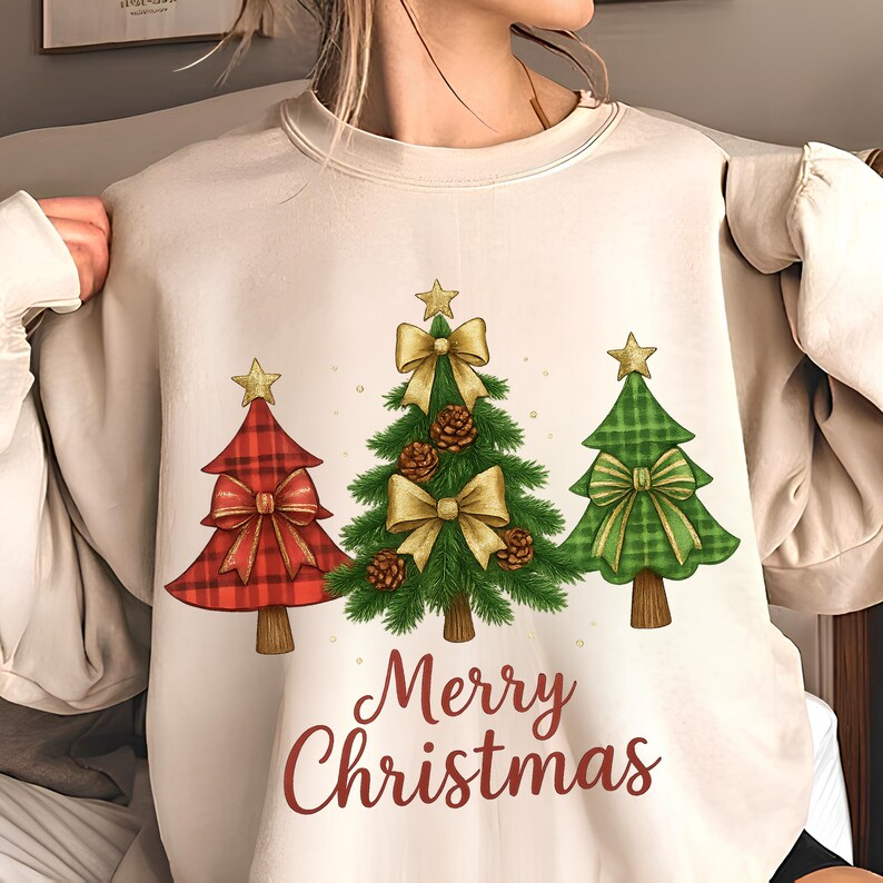 Merry Christmas PNG TShirt Design Christmas Tree PNG Christmas Shirt PNG Christmas Png Christmas Bow Png Sublimation Design Digital Download