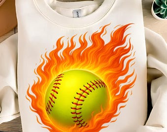 Softbol en llamas PNG, Diseño de camiseta, Softbol PNG, Mamá de softbol PNG, Camiseta de softbol Png, Llama Png, Fuego Png, Diseños de sublimación, Descarga digital